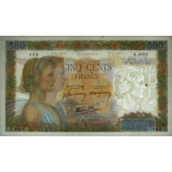 F 32-28 - 29/01/1942 - 500 francs - La Paix - Série A.4603 - Etat : TTB