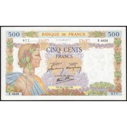 F 32-28 - 29/01/1942 - 500 francs - La Paix - Série F.4620 - Etat : SPL+