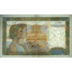 F 32-31 - 19/03/1942 - 500 francs - La Paix - Série Z.4938 - Etat : SUP