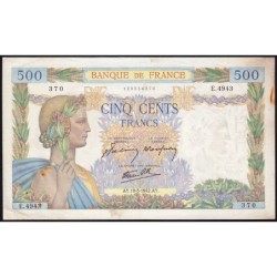 F 32-31 - 19/03/1942 - 500 francs - La Paix - Série E.4943 - Etat : TTB