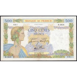 F 32-34 - 09/04/1942 - 500 francs - La Paix - Série B.5816 - Etat : TTB