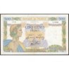 F 32-36 - 09/07/1942 - 500 francs - La Paix - Série V.6196 - Etat : TB