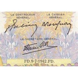 F 32-36 - 09/07/1942 - 500 francs - La Paix - Série V.6196 - Etat : TB