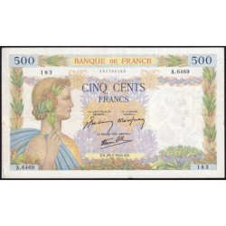F 32-38 - 23/07/1942 - 500 francs - La Paix - Série A.6469 - Etat : TTB