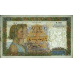 F 32-38 - 23/07/1942 - 500 francs - La Paix - Série A.6469 - Etat : TTB