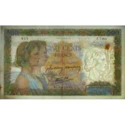 F 32-42 - 15/10/1942 - 500 francs - La Paix - Série F.7364 - Etat : TTB