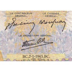 F 32-44 - 07/01/1943 - 500 francs - La Paix - Série V.7539 - Etat : TB-