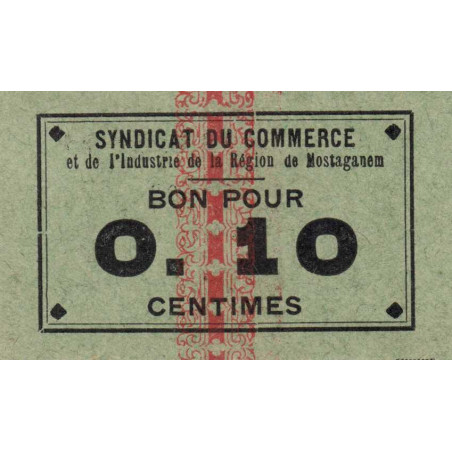 Algérie - Mostaganem 5 - 0,10 franc - 1916 - Etat : SPL