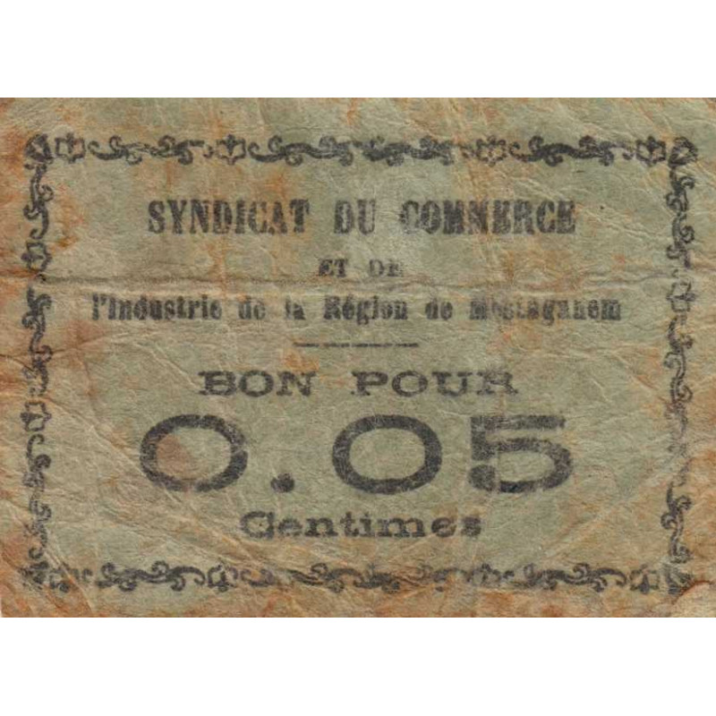 Algérie - Mostaganem 7 - 0,05 franc - 1916 - Etat : TB-