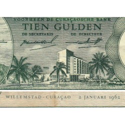Antilles Néerlandaises - Pick 2a - 10 gulden - Sans série - 02/01/1962 - Etat : TTB