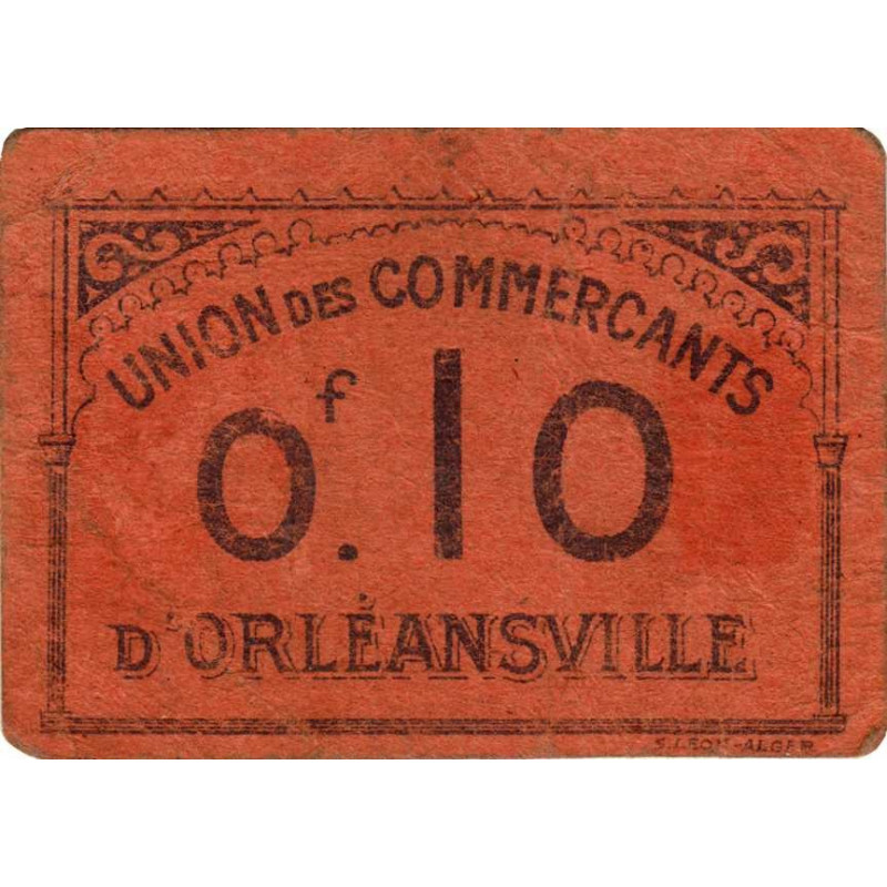 Algérie - Orléansville 11 - 0,10 franc - 1916 - Etat : TB+