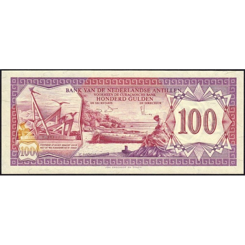 Antilles Néerlandaises - Pick 19b - 100 gulden - 09/12/1981 - Etat : NEUF