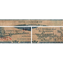 Gouvernement Provisoire du Mexique - Pick S 705 - 20 pesos - Série D - 17/12/1914 - Etat : TB