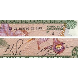 Costa Rica - Pick 236d_12 - 5 colones - Série D - 12/03/1981 - Etat : SPL+