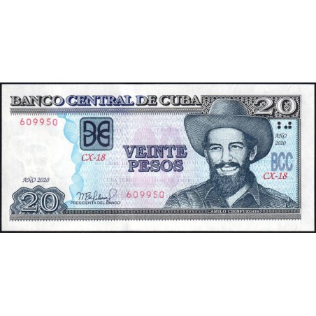 Cuba - Pick 122n - 20 pesos - Série CX-18 - 2020 - Etat : NEUF