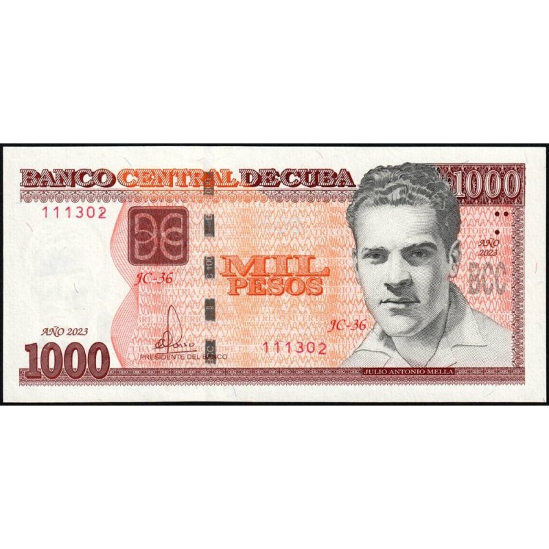 Cuba - Pick 132c - 1'000 pesos - Série JC-36 - 2023 - Etat : NEUF