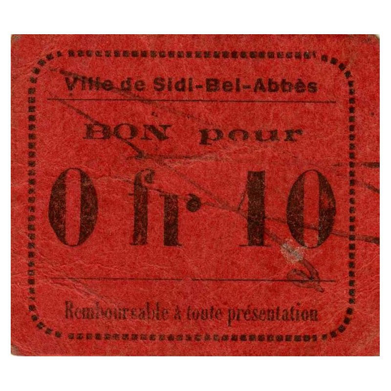 Algérie - Sidi-Bel-Abbès 2 - 0,10 franc - 1916 - Etat : TTB