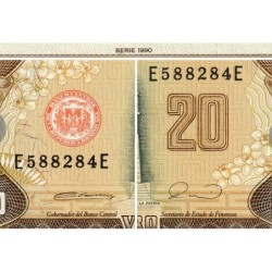 Rép. Dominicaine - Pick 133 - 20 pesos oro - Série E E - 1990 - Etat : NEUF