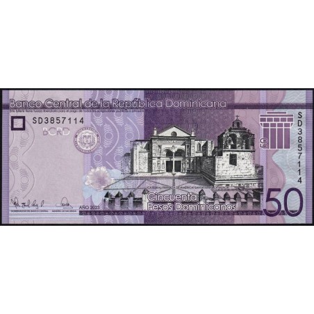 Rép. Dominicaine - Pick 189i - 50 pesos dominicanos - Série SD - 2023 - Etat : NEUF