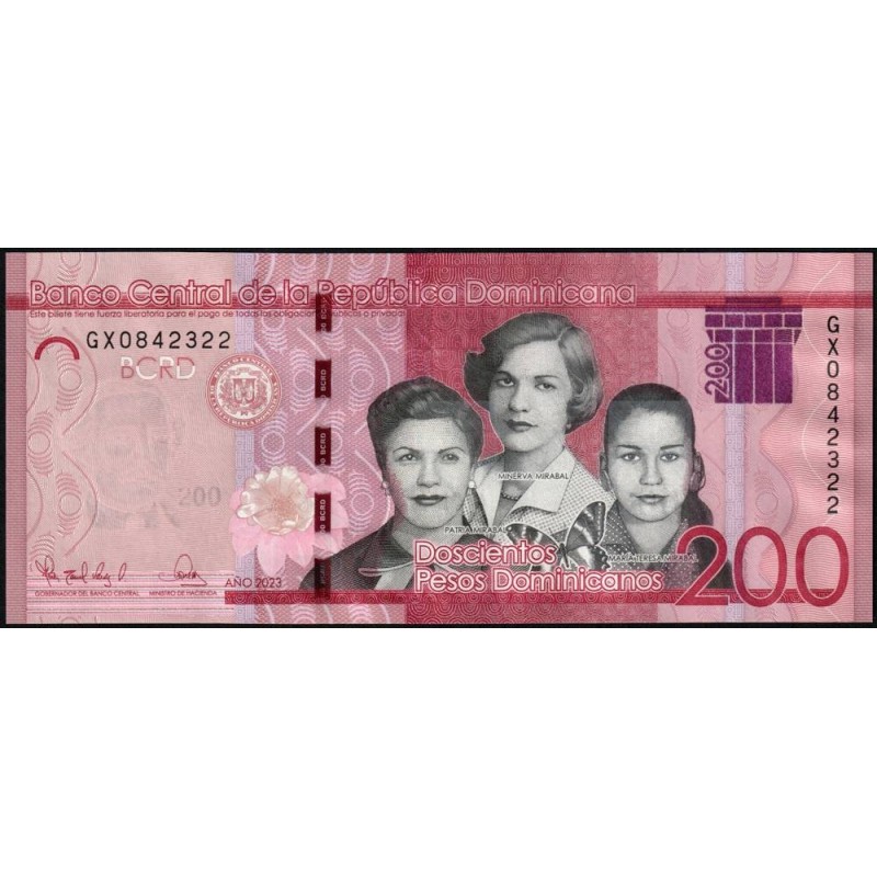 Rép. Dominicaine - Pick 191h - 200 pesos dominicanos - Série GX - 2023 - Etat : NEUF