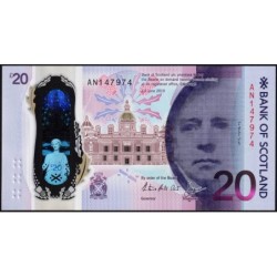 Ecosse - Pick 132a - 20 pounds sterling - Série AN - 01/06/2019 - Polymère - Etat : NEUF