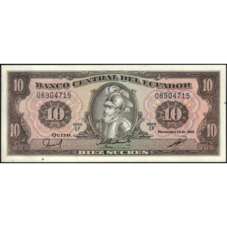 Equateur - Pick 121b_1b - 10 sucres - Série LP - 22/11/1988 - Etat : NEUF