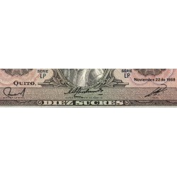 Equateur - Pick 121b_1b - 10 sucres - Série LP - 22/11/1988 - Etat : NEUF