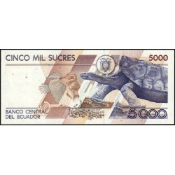 Equateur - Pick 128c_3a - 5'000 sucres - Série AO - 12/07/1999 - Etat : NEUF