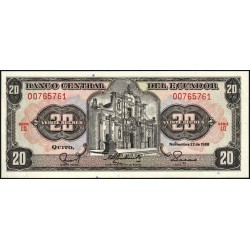 Equateur - Pick 121Aa_2a - 20 sucres - Série LQ - 22/11/1988 - Etat : NEUF