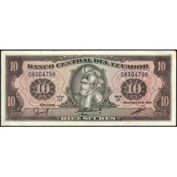 Equateur - Pick 121b_1b - 10 sucres - Série LP - 22/11/1988 - Etat : SUP