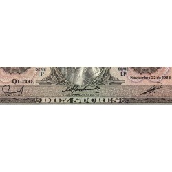 Equateur - Pick 121b_1b - 10 sucres - Série LP - 22/11/1988 - Etat : SUP