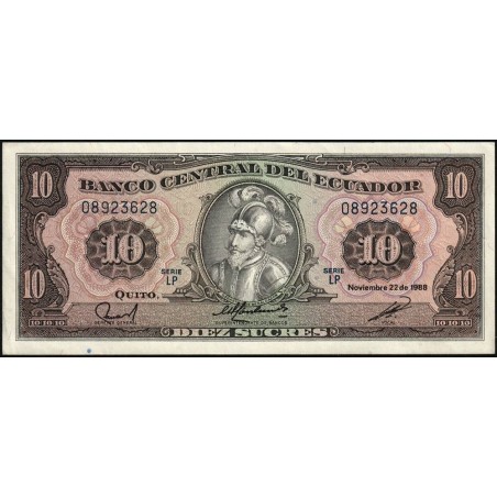 Equateur - Pick 121b_1b - 10 sucres - Série LP - 22/11/1988 - Etat : SPL