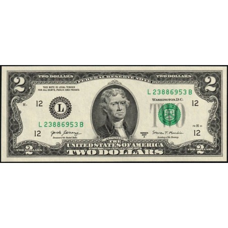 Etats Unis - Pick 545 - 2 dollars - Série L B - 2017 A - San Francisco - Etat : NEUF