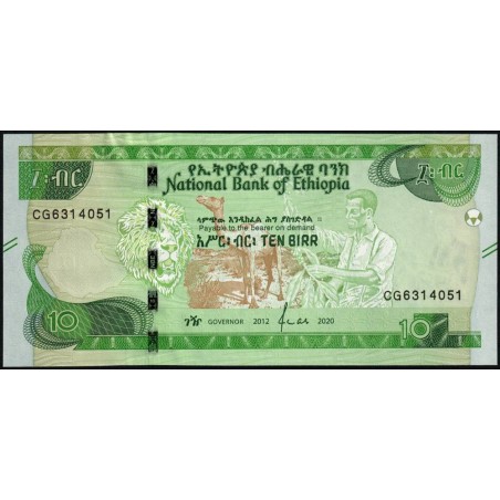 Ethiopie - Pick 53a - 10 birr - Série CG - 2020 - Etat : NEUF