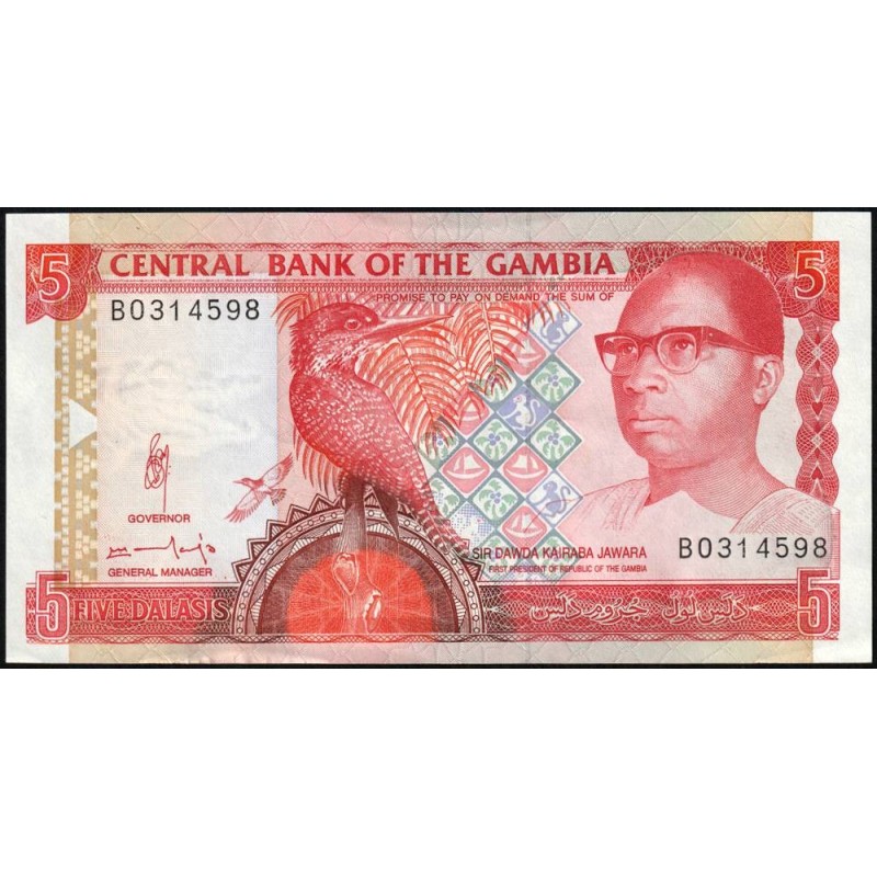 Gambie - Pick 12b - 5 dalasis - Série B - 1993 - Etat : SPL+