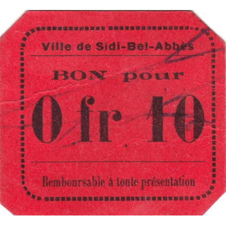 Algérie - Sidi-Bel-Abbès 7a - 0,10 franc - 1916 - Etat : SUP