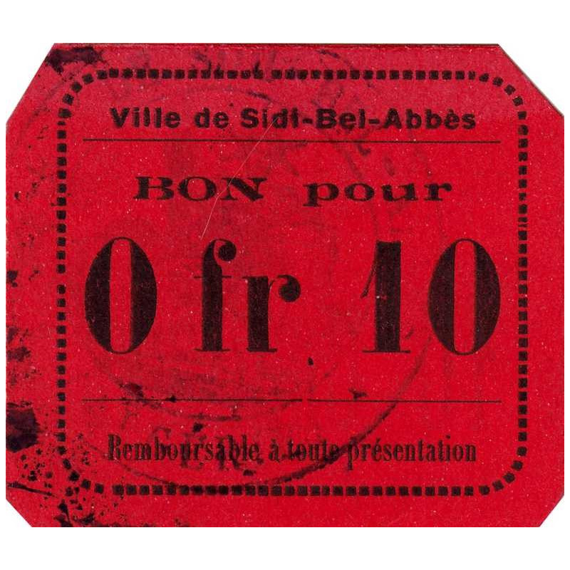 Algérie - Sidi-Bel-Abbès 7b inédit - 0,10 franc - 1916 - Etat : SPL