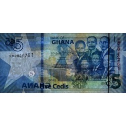 Ghana - Pick 46b - 5 cedis - Série VM - 04/03/2022 - Etat : NEUF