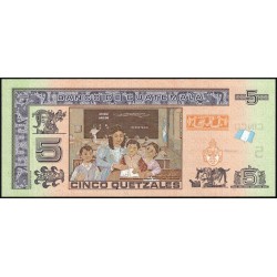 Guatémala - Pick 122Af - 5 quetzales - 09/03/2022 - Série C H - Etat : NEUF