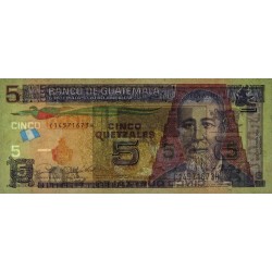 Guatémala - Pick 122Af - 5 quetzales - 09/03/2022 - Série C H - Etat : NEUF