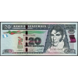 Guatémala - Pick 124h - 20 quetzales - Série E E - 13/02/2019 - Etat : NEUF