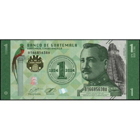Guatémala - Pick 129 - 1 quetzal - Série B A - 05/11/2023 - Commémoratif - Etat : NEUF