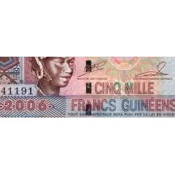 Guinée - Pick 41a - 5'000 francs guinéens - Série GN - 2006 - Etat : pr.NEUF