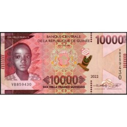 Guinée - Pick 49Ac - 10'000 francs guinéens - Série VB - 2022 - Etat : NEUF