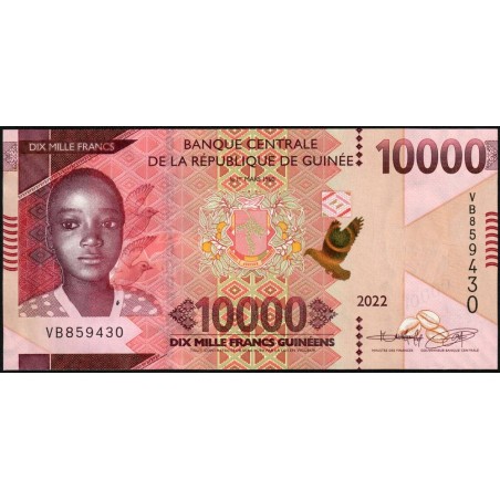 Guinée - Pick 49Ac - 10'000 francs guinéens - Série VB - 2022 - Etat : NEUF