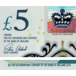 Grande-Bretagne - Pick 394 - 5 pounds - Série AM05 - 2015 - Polymère - Etat : NEUF