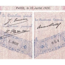 F 30-29 - 10/07/1926 - 500 francs - Bleu et rose - Série L.802 - Etat : TB