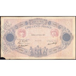 F 30-30 - 08/02/1927 - 500 francs - Bleu et rose - Série P.977 - Etat : B+