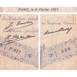 F 30-30 - 08/02/1927 - 500 francs - Bleu et rose - Série P.977 - Etat : B+