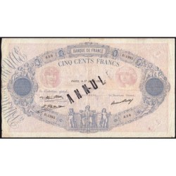 F 30-33 - 17/07/1930 - 500 francs - Bleu et rose - Série D.1293 - Annulé - Etat : TB